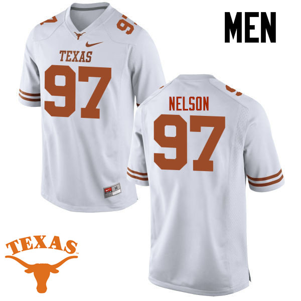 Men #97 Chris Nelson Texas Longhorns College Football Jerseys-White